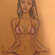 Mujer con dreadlocks Ein Projekt aus dem Bereich Traditionelle Illustration von tonyb - 28.12.2020