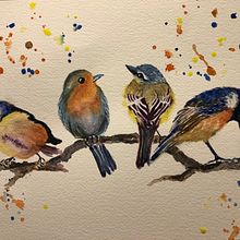 My project in Artistic Watercolor Techniques for Illustrating Birds course. Watercolor Painting project by Janet Fairbanks - 12.29.2020