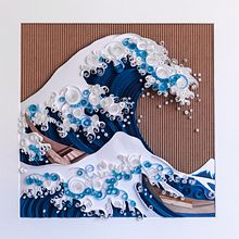 LA GRAN OLA DE KANAGAWA. Arts, Crafts, Traditional illustration, and Paper Craft project by Noelia Barreda - 12.01.2020