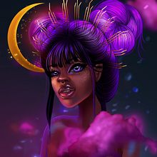 Moon Girl.. Character Design, Digital Drawing, and Digital Illustration project by gretchenjean - 12.28.2020