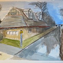 Benson Street Station, Glen Ridge NJ. Watercolor Painting project by kmreoch - 12.29.2020