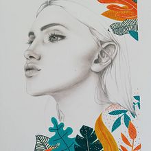 Mi Proyecto del curso: Retrato con lápiz, técnicas de color y Photoshop. Un proyecto de Dibujo de Retrato de Elena - 30.12.2020