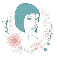 Lily: retrato ilustrado con elementos botánicos. Digital Drawing project by Liliana Medici - 12.30.2020
