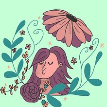 My project in Illustrated portraits with botanical elements course. Een project van  Botanische illustratie van Barbi Baráth - 31.12.2020