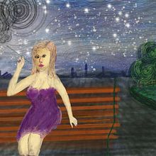 Girl in the night. Un progetto di Illustrazione digitale di Piotr Laszkiewicz - 02.01.2021