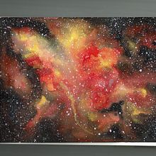 my galaxy - final project in modern watercolor techniques. Watercolor Painting project by Marta Fevereiro - 01.03.2021