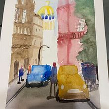 Mi Proyecto del curso: Paisajes urbanos en acuarela. Drawing project by Lina Gutierrez - 01.04.2021