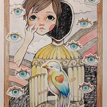 Mi yo se esconde de las miradas. Projekt z dziedziny Trad, c i jna ilustracja użytkownika Joyce Kiapen - 04.01.2021
