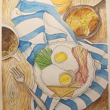 Food sketching . Sketching, and Watercolor Painting project by Julia Lozovskaia - 01.04.2021