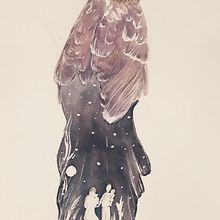 Night bird . % dianequinn555 tarafından hazırlanan 2D Animasyon, Ve Suluboya Resim projesi - 01.04.2021