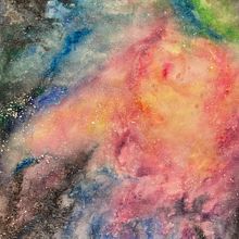 One small step for the paper, one multi-use background for me. Pintura em aquarela projeto de Jennie Eldridge Calderon - 04.01.2021