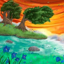 Everything Flows. Concept Art, Traditional illustration, L, and scape Architecture project by Paolo Rossi - 06.22.2019