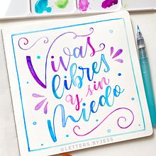 Colección: Letras con acuarelas . Calligraph, H, Lettering, Lettering, and Watercolor Painting project by Letters by Jess - 01.04.2021