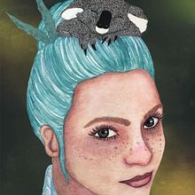 Bubblegum Blue - Retrato ilustrado en acuarela Ein Projekt aus dem Bereich Illustration mit Tinte, Digitale Illustration und Aquarellmalerei von Sara Azurdia - 04.01.2021