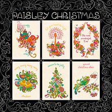 Paisley Christmas cards. Un proyecto de Dibujo digital e Ilustración digital de lena_pugacheva - 05.01.2021
