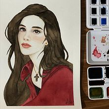 Mi Proyecto del curso: Retrato en acuarela a partir de una fotografía. Portrait Drawing, and Watercolor Painting project by Lilith Vargas - 01.05.2021