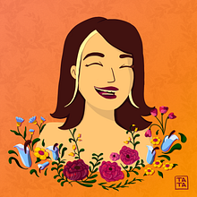 Meu projeto do curso: Retrato ilustrado com elementos botânicos. Un progetto di Disegno, Disegno digitale, Illustrazione tradizionale e Illustrazione digitale di Taísa Alcantara - 05.01.2021