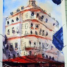 Mi Proyecto del curso: Dibujo arquitectónico con acuarela y tinta Ein Projekt aus dem Bereich Zeichnung von Iasmina Giuchici Olasz - 05.01.2021