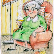 Old ladies :). Character Design, Children's Illustration, Traditional illustration, and Watercolor Painting project by Konstadina Selisiou - 01.05.2021