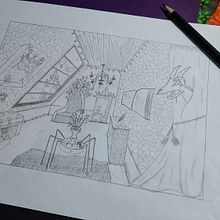 Guarida de bruja victoriana . Un proyecto de Cine, vídeo, televisión, Dibujo a lápiz y Escenografía de Oriana Garzón Montoya - 06.01.2021