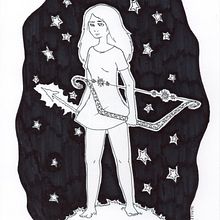Sagitario. Drawing, Artistic Drawing, Portrait Drawing, Traditional illustration & Ink Illustration project by Valentina Soto - 11.27.2017