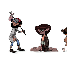 Los 4 mendigos nerds Ein Projekt aus dem Bereich Design von Figuren, Traditionelle Illustration und Digitale Malerei von Leo Jara Monsalve - 06.01.2021