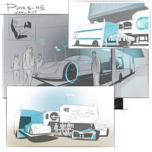 Porsche Event Concept. Concept Art, Digital Illustration, Events, and Sketching project by Timo Mueller - 01.06.2021