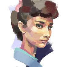 Audrey Hepburn Illustration. Digital Illustration, Digital Painting, and Traditional illustration project by Constantin Eugen Cozma - 01.06.2021
