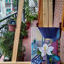 Desde el balcón en cuarentena . Oil Painting project by Cristian Andrés Ciotta - 01.07.2021