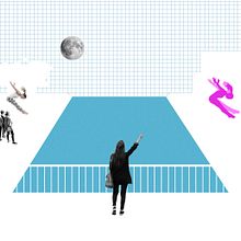 Virtual Bridge - an interactive installation. Ilustração arquitetônica, e Design interativo projeto de Kristina Bogarova - 31.05.2017