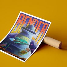 BENDER RETRO . Drawing, Pencil Drawing, Artistic Drawing, Portrait Drawing, Digital Drawing, Manga, Traditional illustration, Digital Illustration, Children's Illustration, Vector Illustration, and Digital Painting project by Gastón Bruno Villalba - 01.07.2021