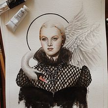Winged Muse Ein Projekt aus dem Bereich Traditionelle Illustration, Malerei, Aquarellmalerei und Malerei mit Acryl von Karina Giada - 08.01.2021