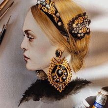 Golden Glow Ein Projekt aus dem Bereich Traditionelle Illustration, Malerei, Aquarellmalerei, Porträtzeichnung und Malerei mit Acryl von Karina Giada - 08.01.2021