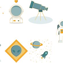 iconos Space World.  project by Miriam Vinent Escandell - 04.01.2020