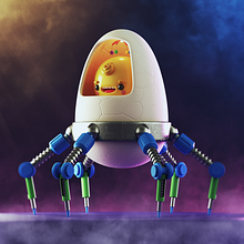 Huevito Cyberpunk 2077. Un proyecto de 3D, Diseño 3D, Diseño de personajes 3D e Ilustración digital de gerardo_escalante_85 - 08.01.2021