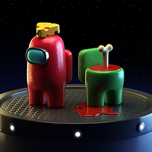 Among Us. Un proyecto de 3D, Diseño 3D, Diseño de personajes, Diseño de personajes 3D e Ilustración tradicional de gerardo_escalante_85 - 08.01.2021