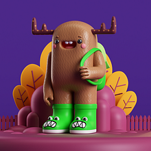 El Venado Oscar. Un proyecto de 3D, Diseño 3D, Diseño de personajes, Diseño de personajes 3D e Ilustración tradicional de gerardo_escalante_85 - 08.01.2021