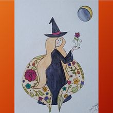 Mi Proyecto del curso: Retrato ilustrado con elementos botánicos. Traditional illustration project by alee_mtzz - 01.08.2021