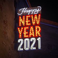 Merry Christmas & Happy New Year 2021 neon lights. Un proyecto de 3D de Adrián Dafonte Gómez - 31.12.2020