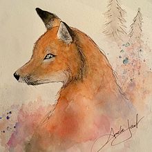Le renard rêveur . Watercolor Painting project by Amé - 12.26.2020
