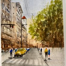 Paisajes urbano en acuarela. Watercolor Painting project by Marina Noirdis - 01.09.2021