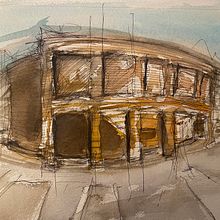 My project in Architectural Sketching with Watercolor and Ink course. Architectural Illustration, and Watercolor Painting project by Gerard O'Brien - 01.09.2021