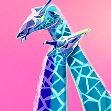 First time I draw a giraffe ... and they are from Mars.   Cheers!   Andre Passos inst: @andre.passos andrepassos.art. Un proyecto de Concept Art, Diseño, Ilustración digital, Ilustración editorial y Publicidad de andrepassos - 10.01.2021