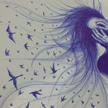 Blue pen drawing. Concept Art, Drawing, and Fine Arts project by RASHA AL - 01.10.2013