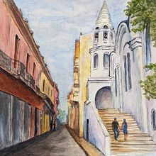 My project in Architectural Sketching with Watercolor and Ink course. Watercolor Painting project by adharper49 - 01.10.2021