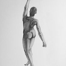 Nudo femminile in grafite. Artistic Drawing, Drawing, Figure Drawing, and Pencil Drawing project by Luca Antinori - 01.10.2021