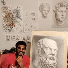 My project in Chiaroscuro Creative Portrait with Pencils course . Desen de belamparithi22 - 01.11.2021