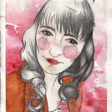 Red - self portrait. Traditional illustration project by Dalia Carvajal Celma - 01.11.2021