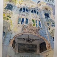 Safra Bank - Porto Alegre. Architectural Illustration, Ink Illustration, and Watercolor Painting project by Giancarlo Machado - 12.28.2020