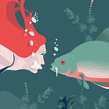 Bajo el lago: Mi segunda ilustración final del curso: Ilustración vectorial dinámica: color y composición. Vector Illustration project by karinisopp - 01.12.2021